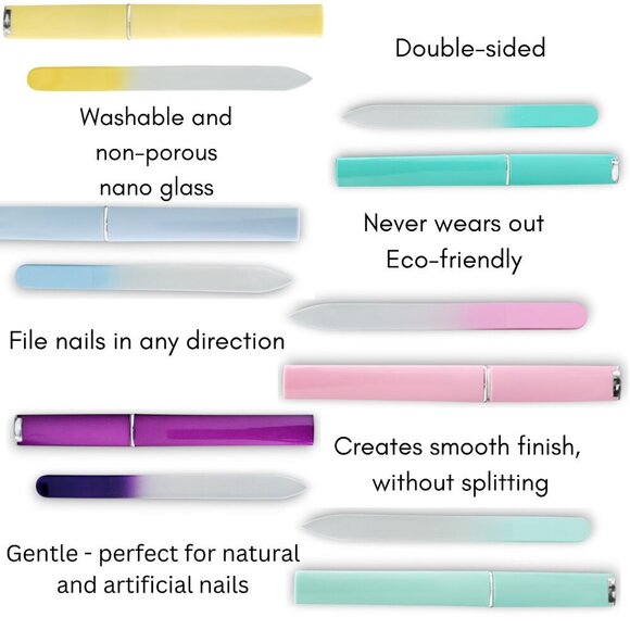 🌈 EASTER BASKET 6-Pack Luxury Nail File Set 🌈 Professional Ombre Collection - Picture 2 of 5